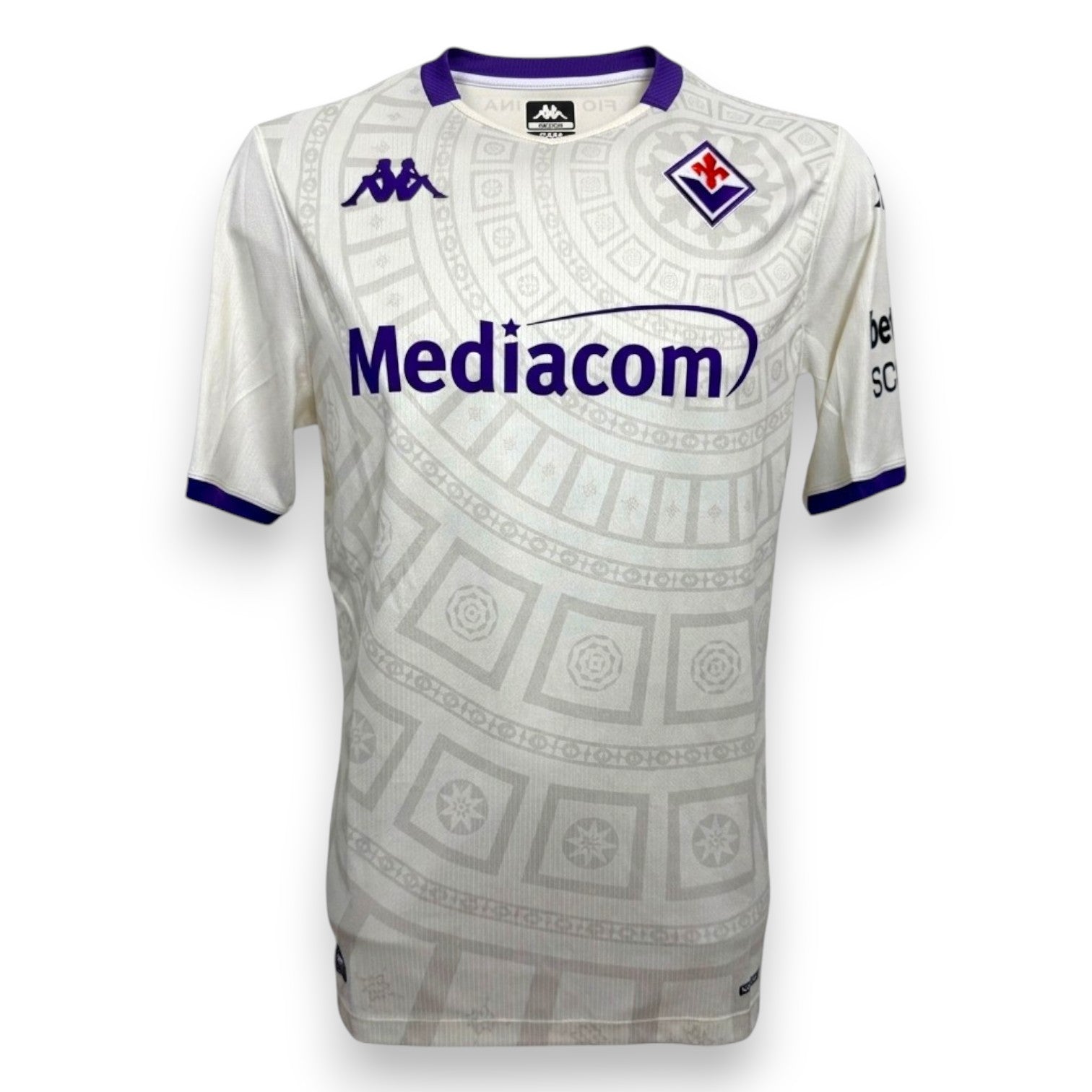 Fronte maglia ACF Fiorentina Away 2024-25 Kappa – sponsor Mediacom – versione Gara autentica – taglia M