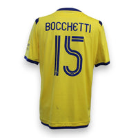 Maglia Hellas Verona Away 2019-20 Player Issued Salvatore Bocchetti numero 15 – Macron – patch 90° anniversario Serie A TIM
