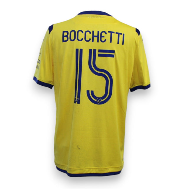 Maglia Hellas Verona Away 2019-20 Player Issued Salvatore Bocchetti numero 15 – Macron – patch 90° anniversario Serie A TIM
