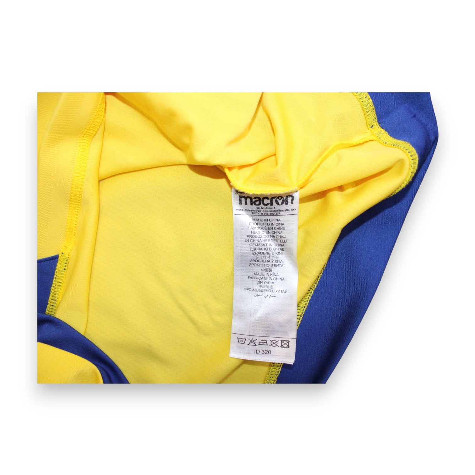 Etichetta Macron maglia Hellas Verona Away 2019-20 – Made in China ID 320 – Player Issued Salvatore Bocchetti N.15