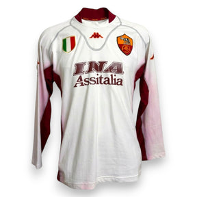 Fronte maglia AS Roma Away 2001-02 Kappa – sponsor INA Assitalia – Scudetto Tricolore – stemma AS Roma – Player Issued Bovo
