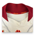 Dettaglio colletto bordeaux maglia AS Roma Away 2001-02 Kappa – nastro interno arancione – Player Issued Cesare Bovo N.30