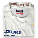 Dettaglio colletto taglia XL maglia Torino FC Away 2014-15 Player Issued Cesare Bovo – Kappa Kombat – scritta Sempre Forza Toro