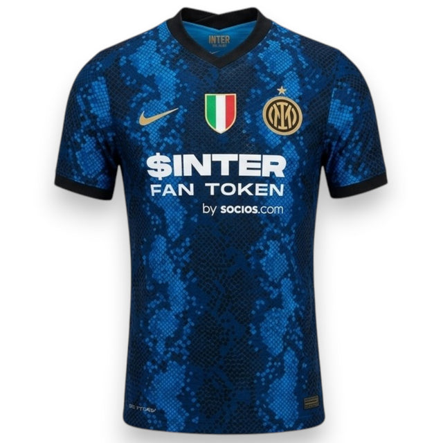 Fronte maglia Inter Milan Home 2021-22 Player Issued – Nike – sponsor $INTER Fan Token Socios – scudetto campione d'Italia