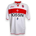 Fronte maglia Triestina Away 2004-05 Player Issued Bruni numero 84 – Asics – sponsor Bossini – fascia rossa con alabarda – Serie B