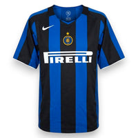 Fronte maglia FC Internazionale Home 2004-05 nerazzurra – sponsor Pirelli – stemma Inter stella dorata – Nike Store Vintage taglia XL