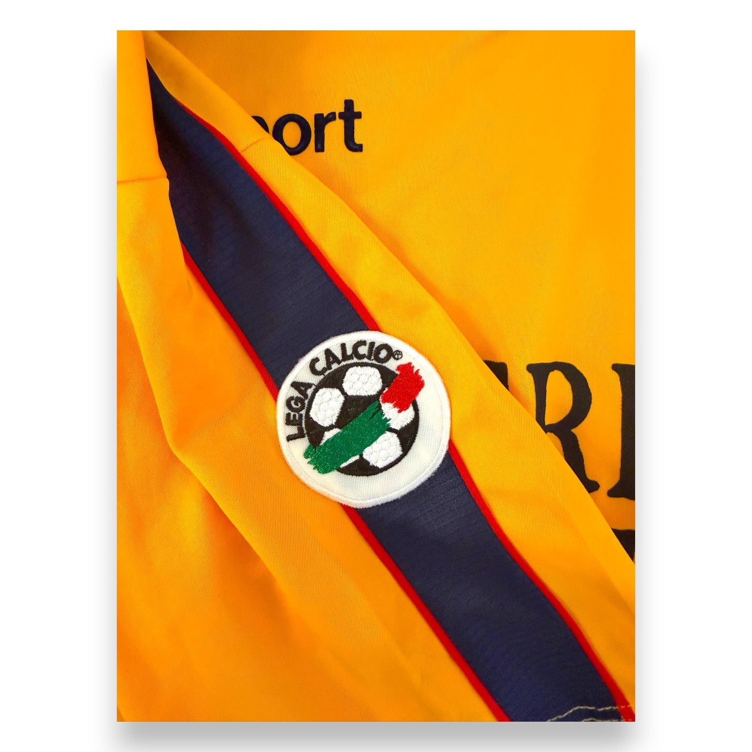 Patch ufficiale Lega Calcio maglia Cagliari Calcio 2001-02 Player Issued Uhlsport – dettaglio manica