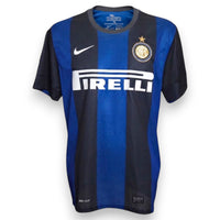 Fronte maglia FC Internazionale Home 2012-13 nerazzurra – sponsor Pirelli – stemma Inter due stelle – Nike Dri-Fit Store taglia L