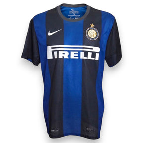 Fronte maglia FC Internazionale Home 2012-13 nerazzurra – sponsor Pirelli – stemma Inter due stelle – Nike Dri-Fit Store taglia L