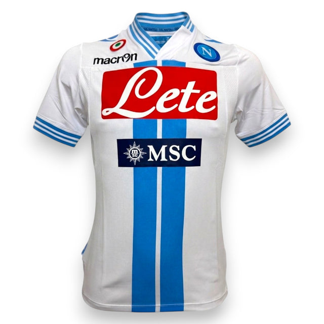 Fronte maglia SSC Napoli Away 2012-13 Store Macron – sponsor Lete MSC – banda azzurra verticale – Edinson Cavani N.7