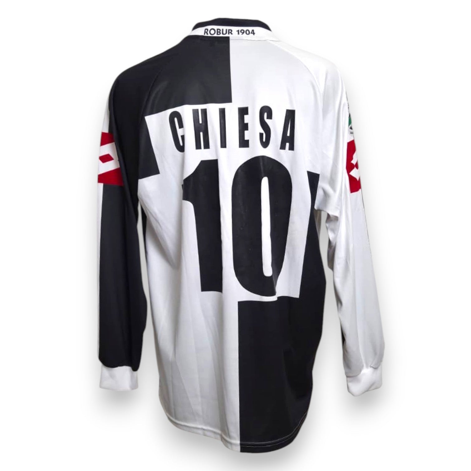 Maglia Siena Home 2004-05 Player Issued Enrico Chiesa numero 10 – Lotto – maniche lunghe – patch Lega Calcio Serie A – centenario Robur 1904