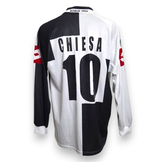 Maglia Siena Home 2004-05 Player Issued Enrico Chiesa numero 10 – Lotto – maniche lunghe – patch Lega Calcio Serie A – centenario Robur 1904