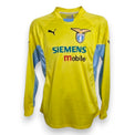 Fronte maglia SS Lazio Away 2002-03 Player Issued N.7 Claudio López – Puma – sponsor Siemens Mobile – stemma aquila biancoceleste