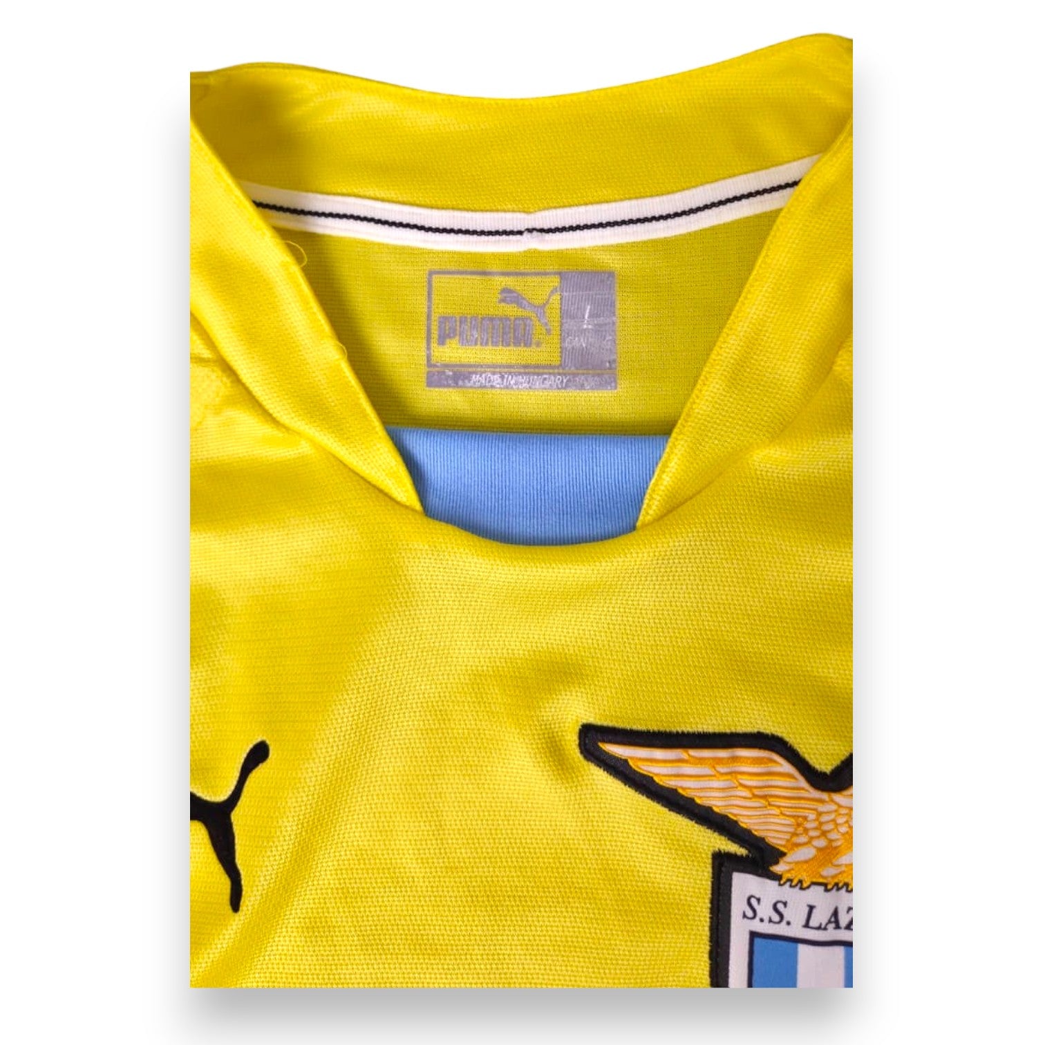 Etichetta interna Puma maglia SS Lazio Away 2002-03 Player Issued – Made in Hungary – taglia L