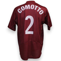 Maglia Reggina Home 2003-04 Vintage Gianluca Comotto numero 2 – Asics – sponsor Credit Suisse – Serie A TIM