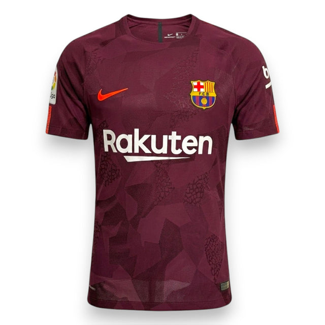 Fronte maglia FC Barcelona Third 2017-18 Player Issued – Nike Aeroswift – sponsor Rakuten – scudo FC Barcelona