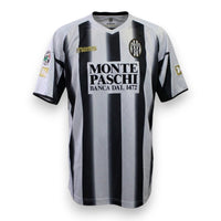 Fronte maglia AC Siena Home 2005-06 Vintage – Mass – sponsor Monte Paschi Banca dal 1472 – stemma AC Siena – Serie A TIM
