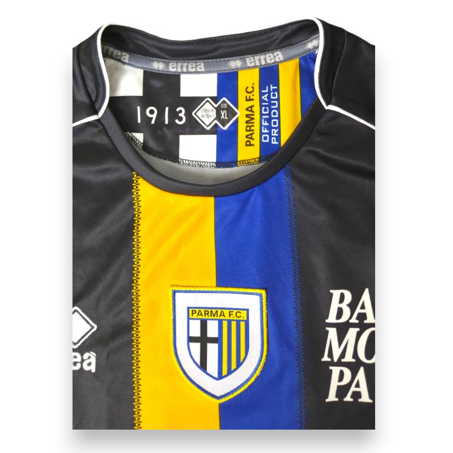 Etichetta interna Errea taglia XL stemma Parma F.C. maglia Third 2010-11