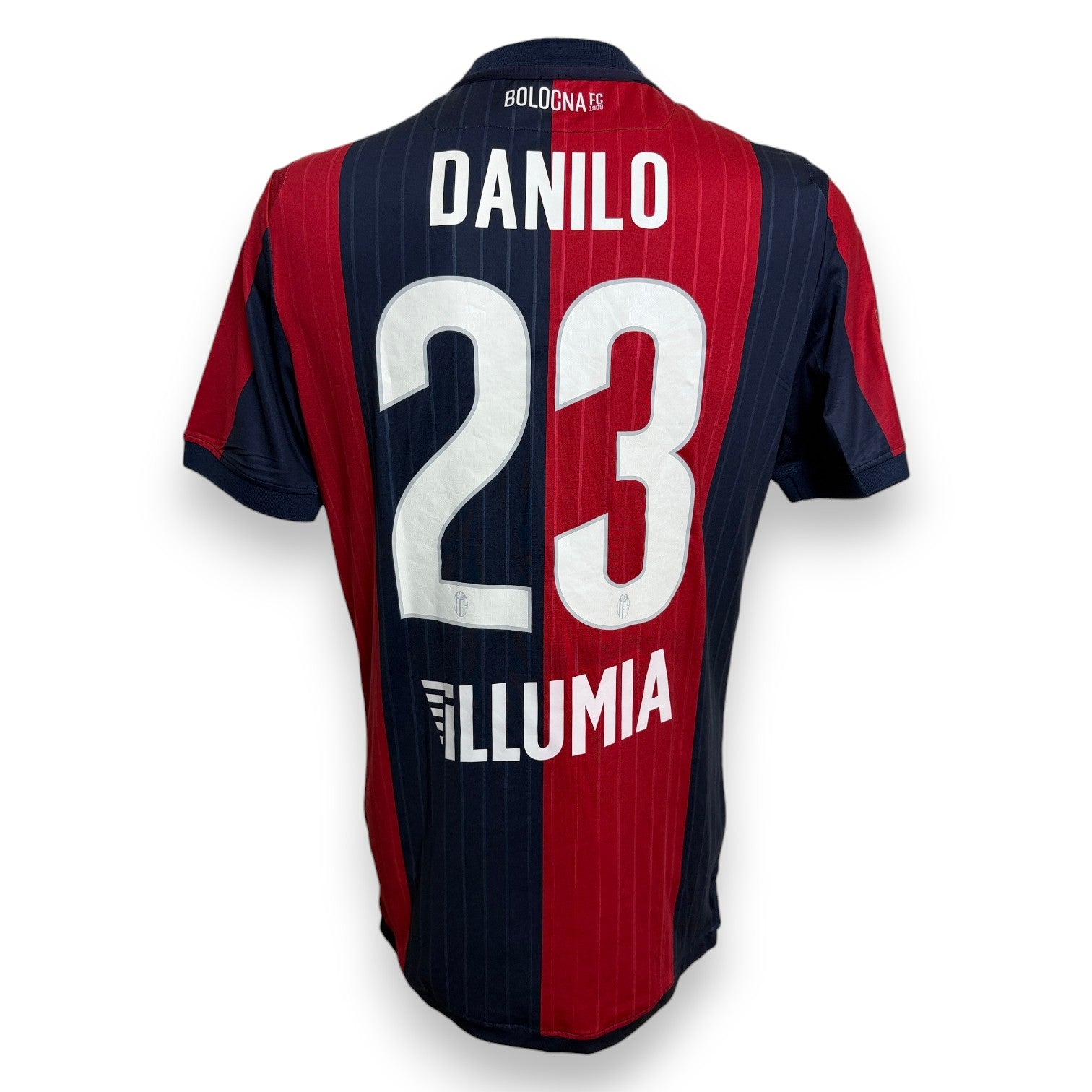 Maglia Bologna Home 2018-19 Match Worn Danilo numero 23 – Macron – sponsor Liu Jo – retro con nome e numero