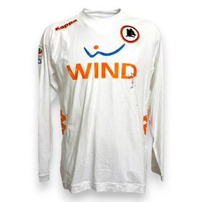 Fronte maglia AS Roma Away 2011-12 Kappa – sponsor WIND – scudetto lupa AS Roma – pannelli arancioni – Player Issued De Rossi