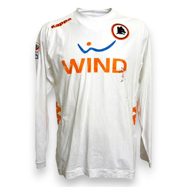 Fronte maglia AS Roma Away 2011-12 Kappa – sponsor WIND – scudetto lupa AS Roma – pannelli arancioni – Player Issued De Rossi