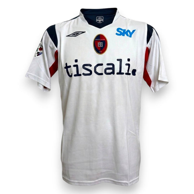 Fronte maglia Cagliari Away 2007-08 Umbro – sponsor Tiscali e SKY – Player Issued Del Grosso numero 3
