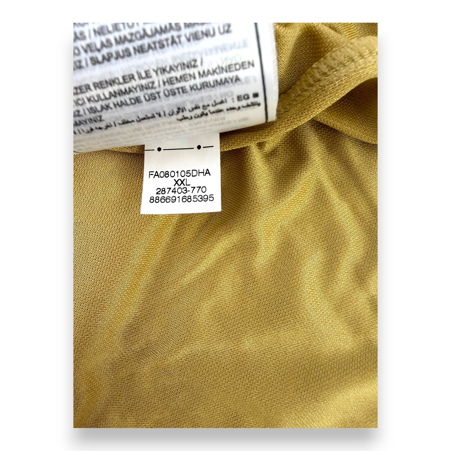 Etichetta interna Nike Fit Dry taglia XXL maglia Juventus Away 2008-09 Made in Morocco