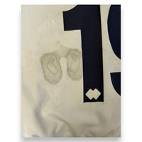 Dettaglio numero 19 con logo Erreà maglia Hellas Verona Di Vaio 1995-96 – aloni sul retro