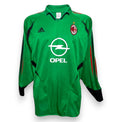 Fronte maglia AC Milan Portiere GK Home 2004-05 Vintage Adidas – sponsor Opel – verde nero rosso – manica lunga