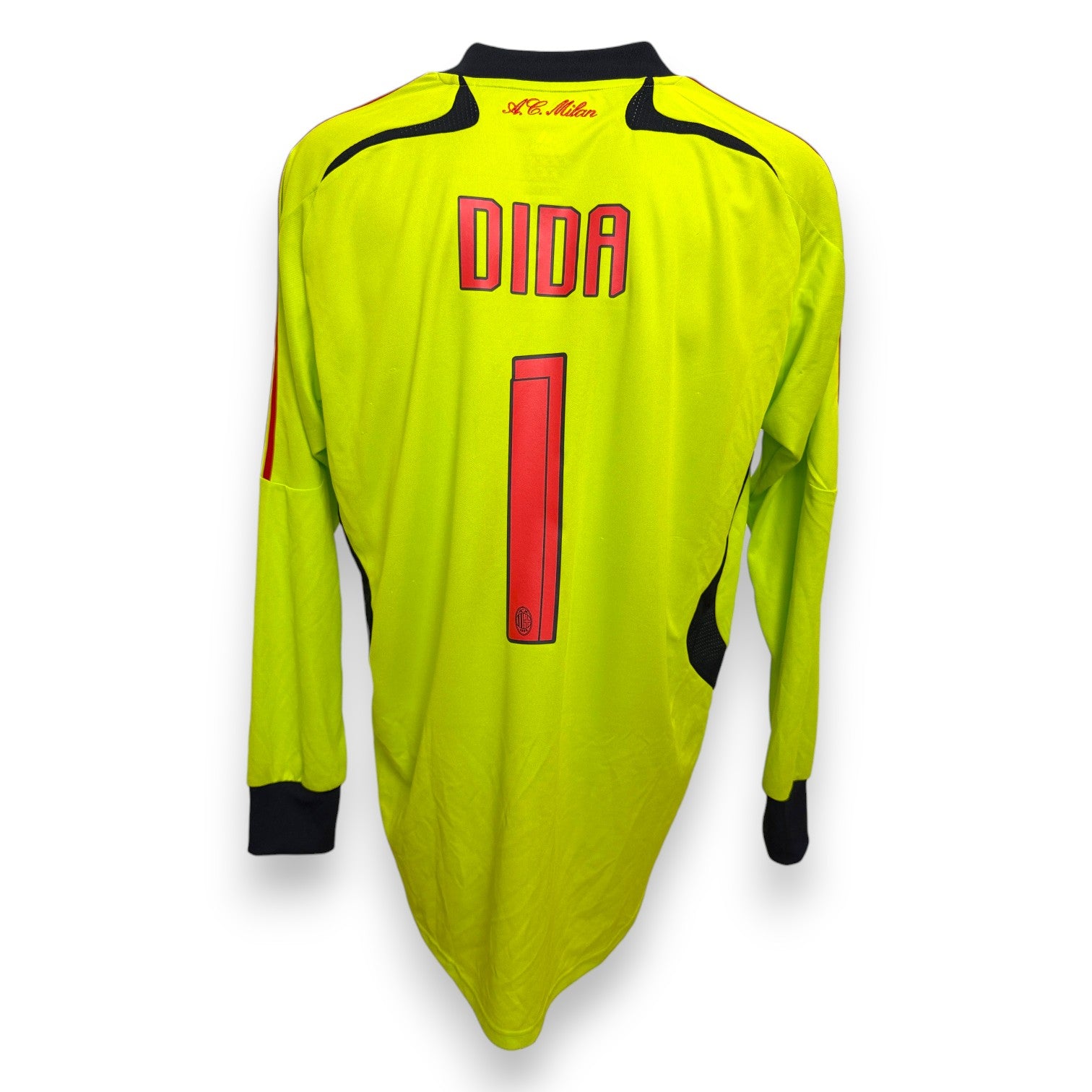 Maglia AC Milan Portiere GK 2007-08 Store Adidas – Dida numero 1 nameset replica – taglia XL – giallo nero rosso