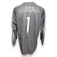 Maglia AC Milan Portiere GK Away 2005-06 Vintage Adidas – Dida numero 1 nameset replica – taglia XL – grigio bianco