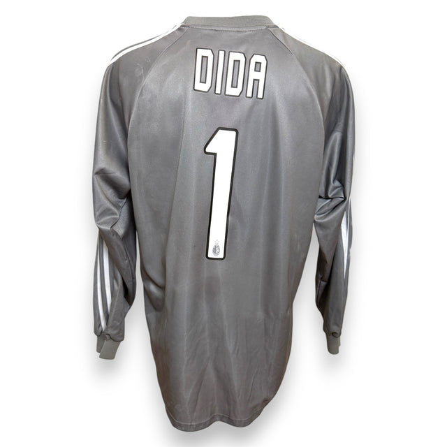Maglia AC Milan Portiere GK Away 2005-06 Vintage Adidas – Dida numero 1 nameset replica – taglia XL – grigio bianco