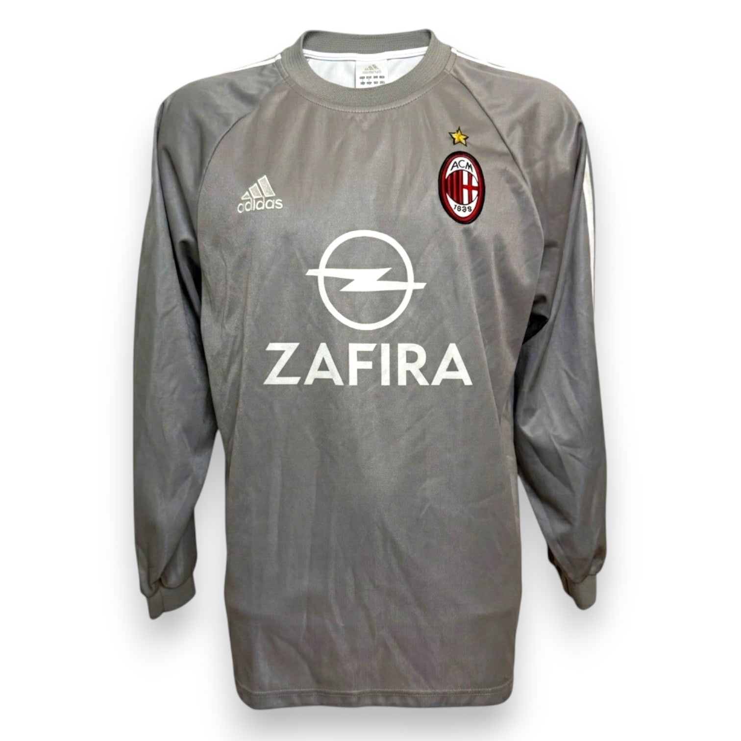 Fronte maglia AC Milan Portiere GK Away 2005-06 Vintage Adidas – sponsor Opel Zafira – grigio manica lunga – Dida N.1