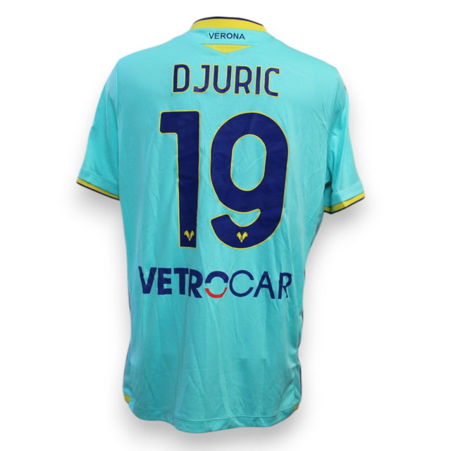 Maglia Hellas Verona Third 2022-23 Player Issued Milan Djuric numero 19 – Macron – sponsor Vetrocar – scritta Verona