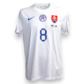 Fronte maglia Slovacchia Away 2023-24 Match Issue Duda N.8 – Nike – stemma SFZ – scudo slovacco – patch partita BIH vs SVK Zenica 19.11.2023 – Euro 2024 qualifying