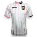 Fronte maglia U.S. Città di Palermo Away 2014-15 Store Joma – righe verticali rosa e nere su fondo bianco – Paulo Dybala N.9