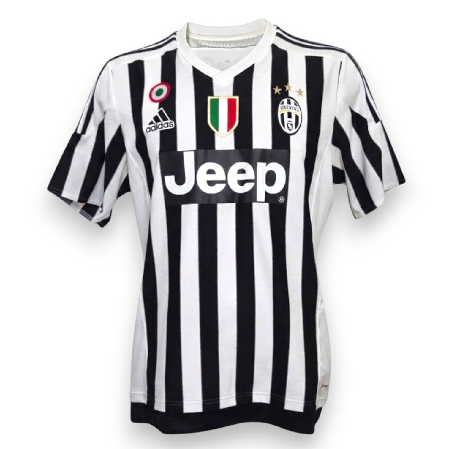 Maglia Juventus Home 2015-16 Adidas fronte – sponsor Jeep e tre stelle – N.21 Dybala