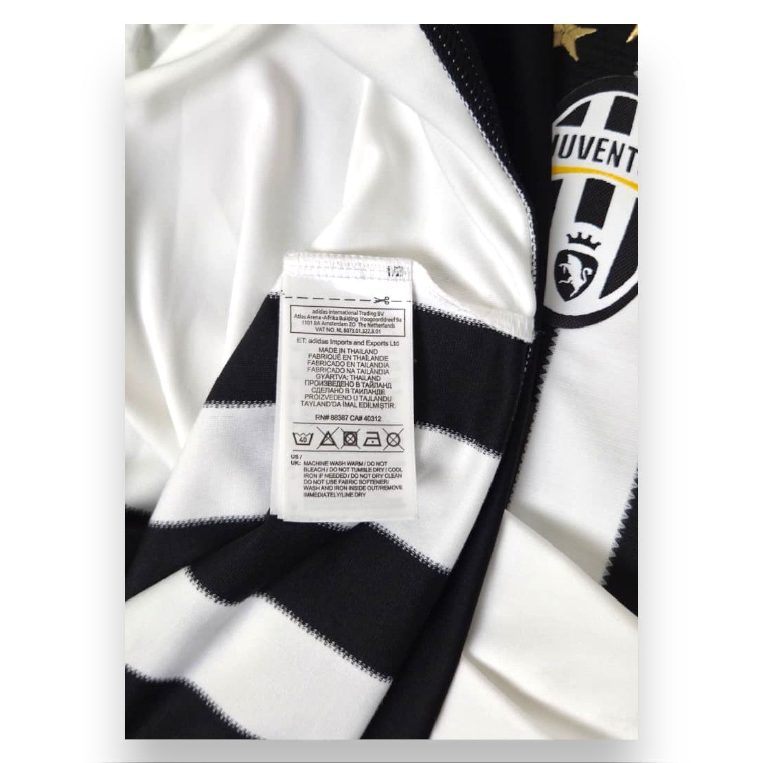 Etichetta Adidas Made in Thailand – maglia Juventus Home 2015-16 Dybala