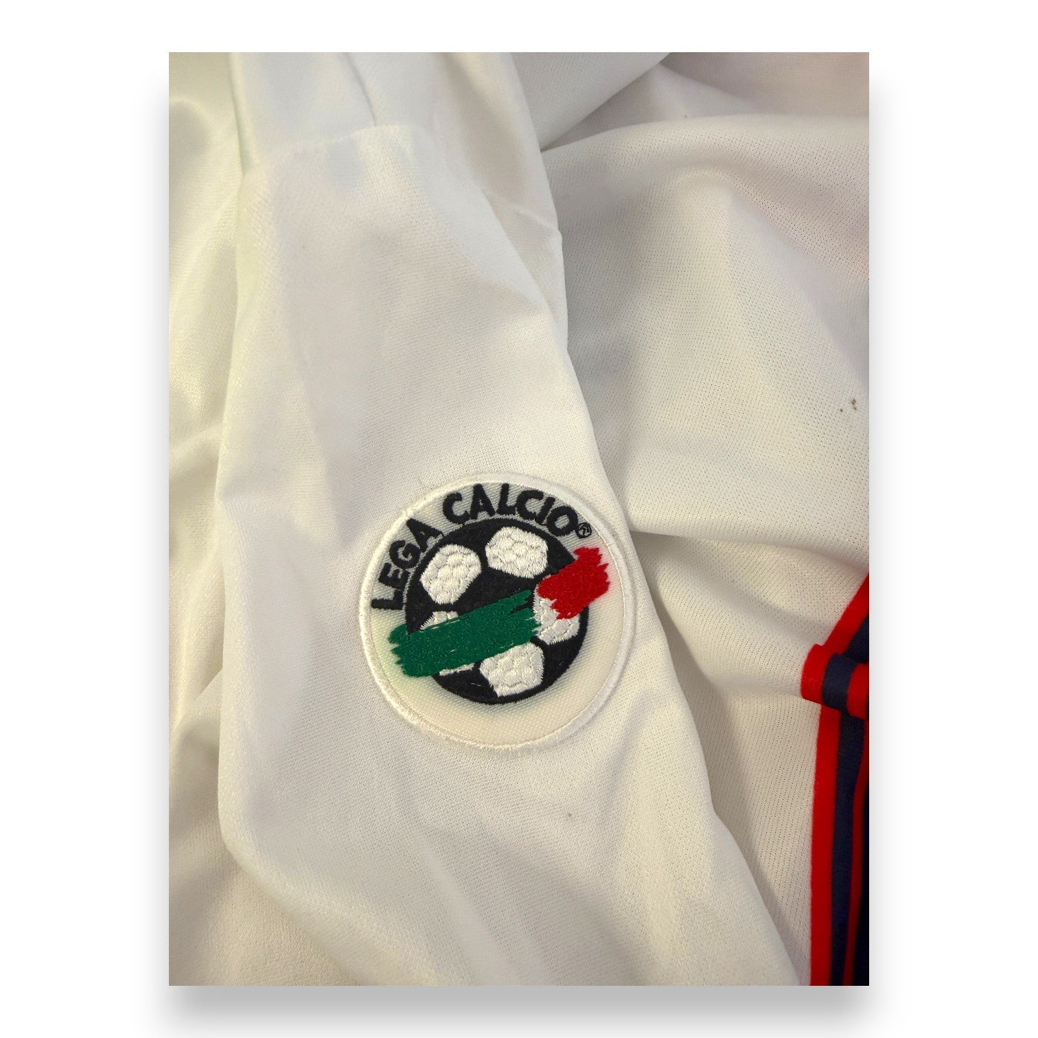 Patch ufficiale Lega Calcio maglia Cagliari Calcio 2001-02 Player Issued Uhlsport – dettaglio manica