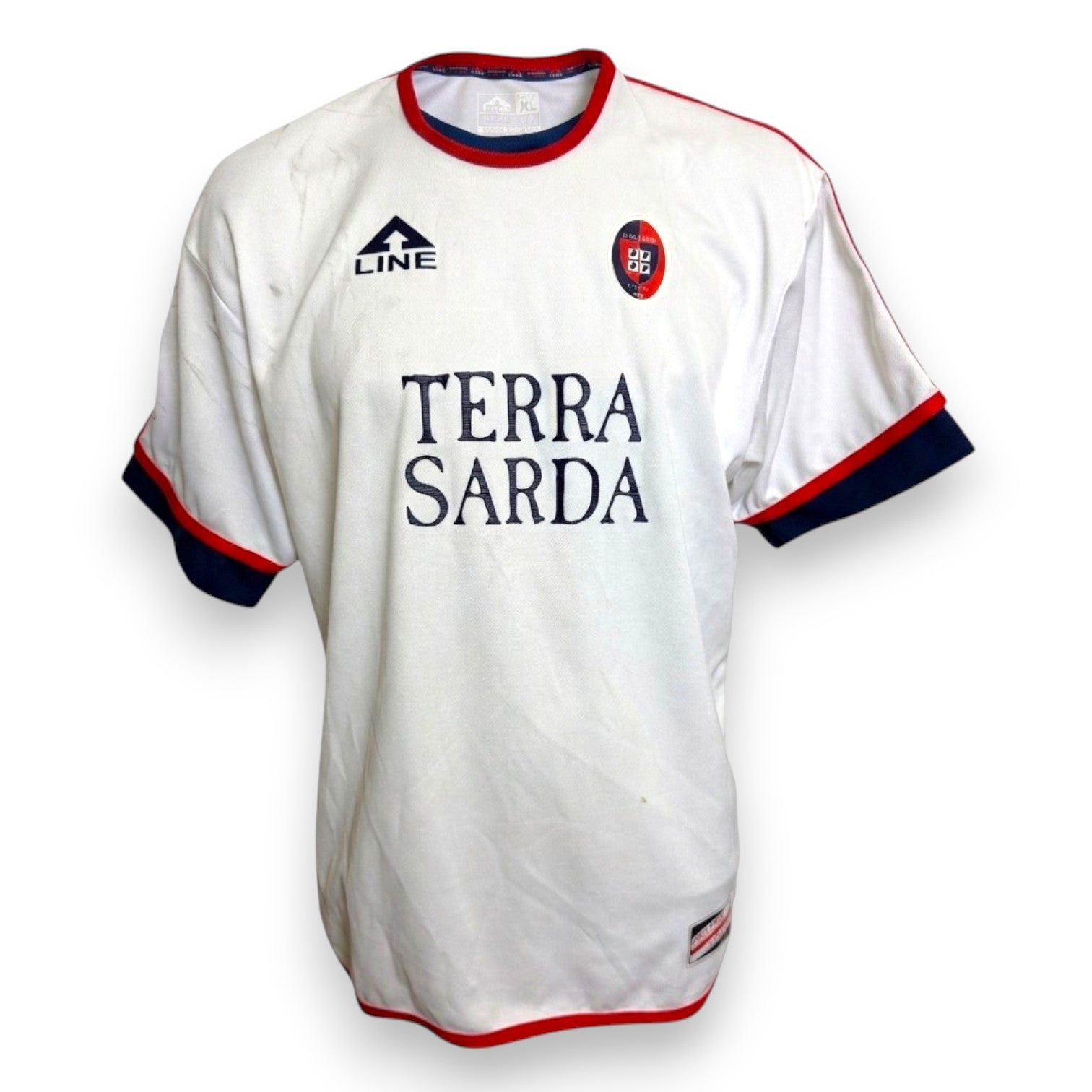 Fronte maglia Cagliari Calcio Away 2002-03 Player Issued A-Line – sponsor Terra Sarda – stemma Cagliari Calcio 1920