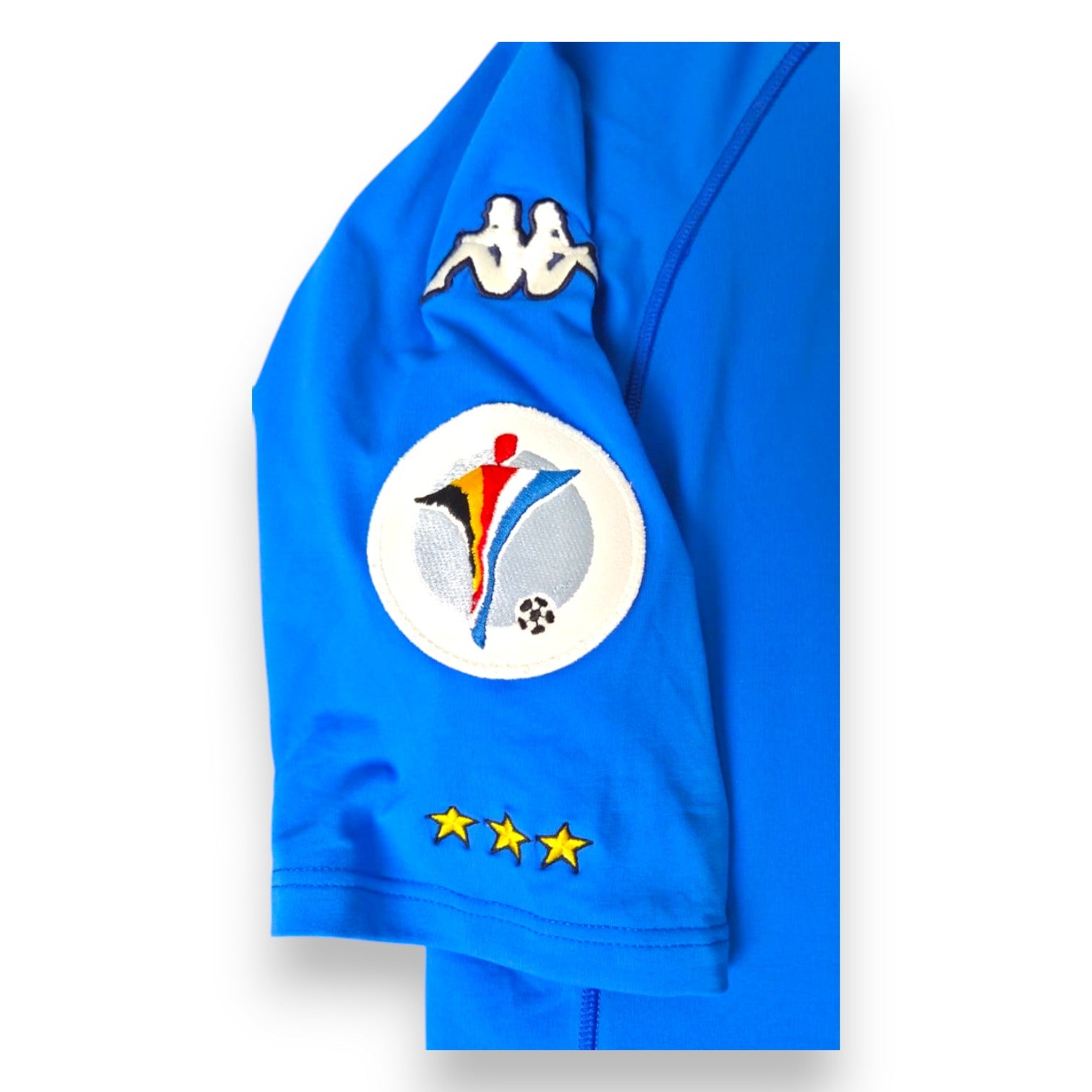 Patch ufficiale Euro 2000 e tre stelle oro maglia Italia Player Issued – Kappa Kombat – Ciro Ferrara