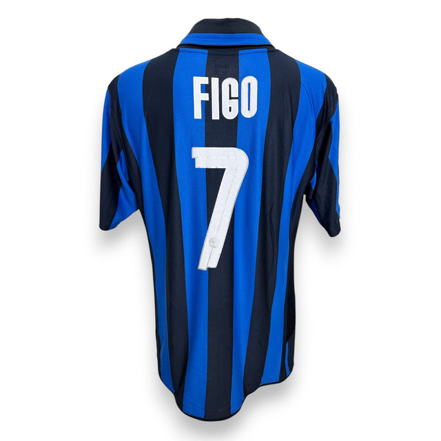Maglia Inter Home 2008-09 Player Issued Luis Figo numero 7 – Nike Centenario Inter – retro con nome e numero bianco