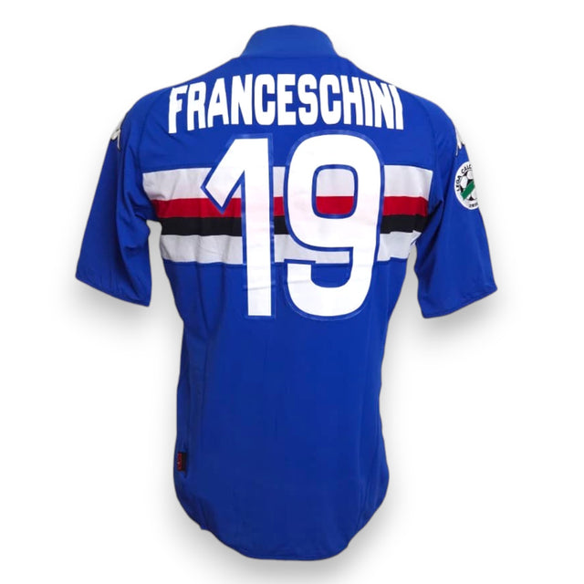 Maglia Sampdoria Home 2007-08 Player Issued Daniele Franceschini numero 19 – Kappa – patch Lega Calcio Serie A – condizioni Excellent