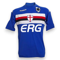 Fronte maglia Sampdoria Home 2007-08 Player Issued Franceschini numero 19 – Kappa – sponsor ERG – banda blucerchiata