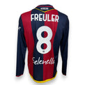 Maglia Bologna Home 2025-26 manica lunga Remo Freuler numero 8 – Macron – sponsor Selenella – taglia L