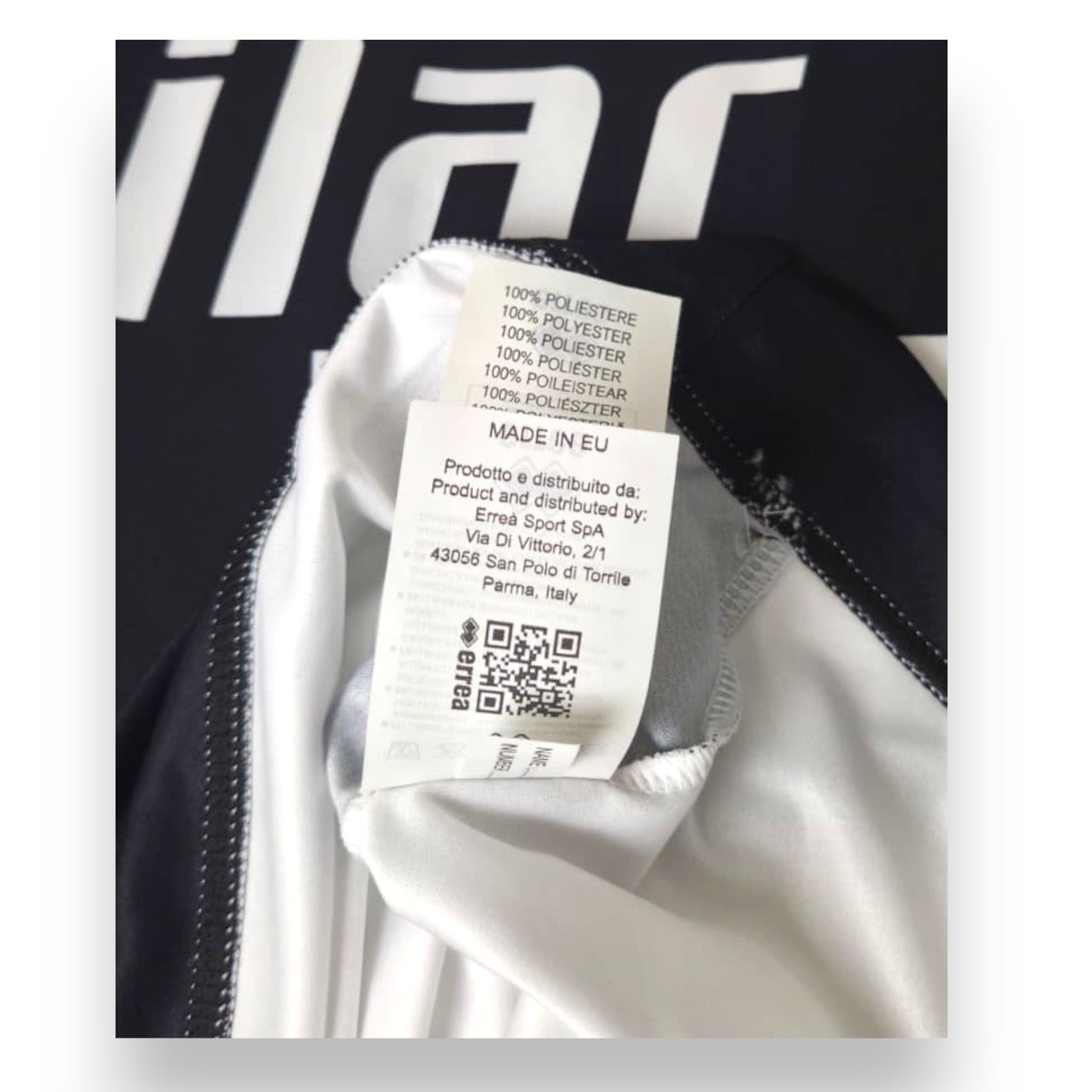 Etichetta originale Erreà Sport maglia Parma Calcio 2019-2020 Player Issued – Made in EU