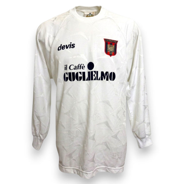 Fronte maglia Crotone Away 2000-02 Devis manica lunga – sponsor il Caffè Guglielmo – Player Issued Giampà numero 6