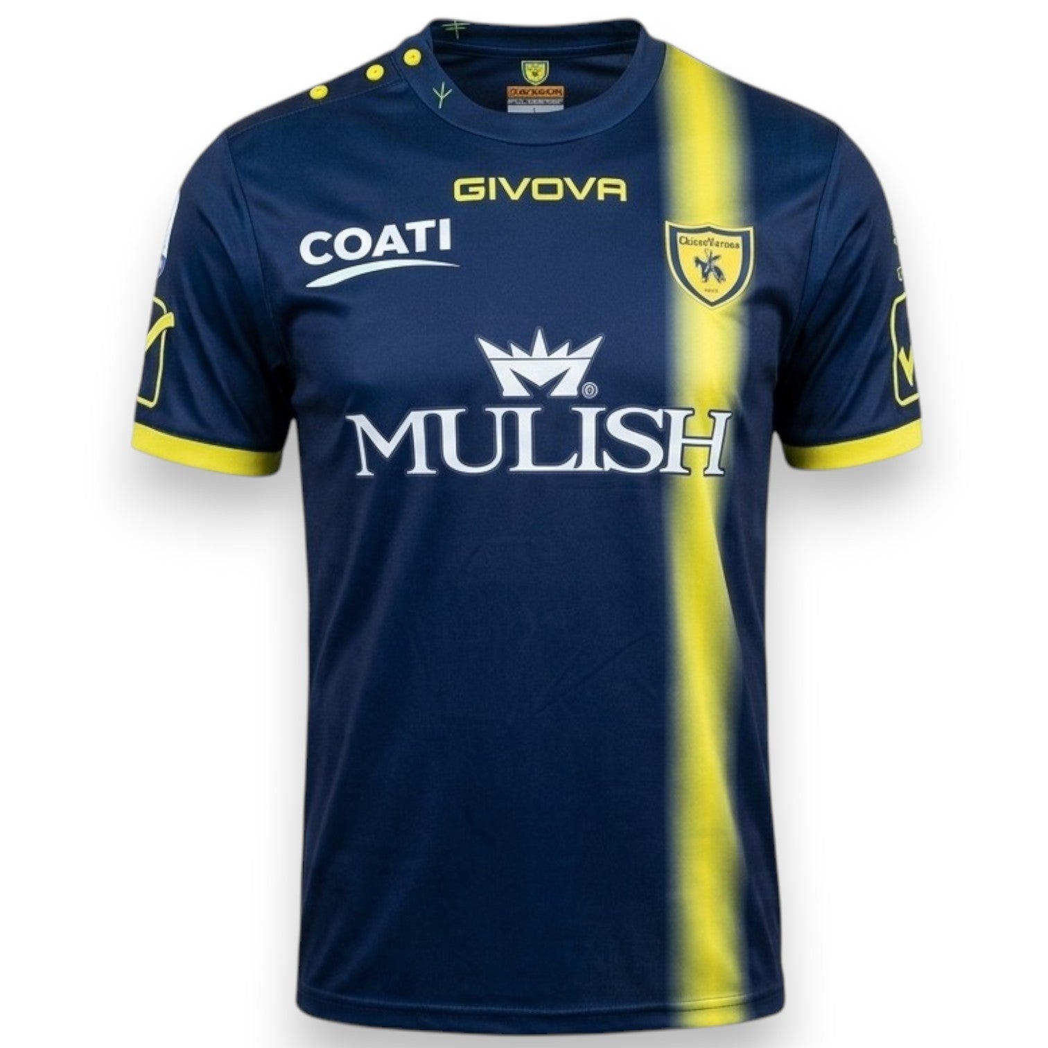 Fronte maglia ChievoVerona Away 2018-19 Player Issued – Givova – sponsor Mulish e Coati – numero 25 Sergej Grubac