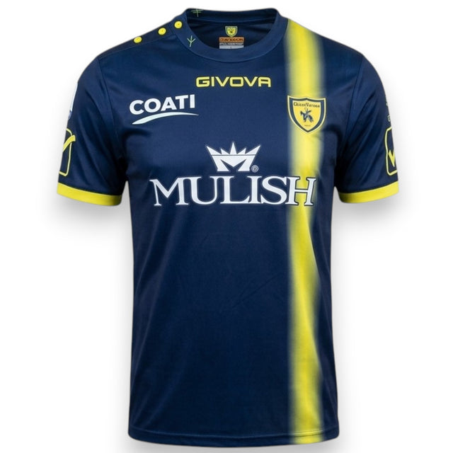 Fronte maglia ChievoVerona Away 2018-19 Player Issued – Givova – sponsor Mulish e Coati – numero 25 Sergej Grubac