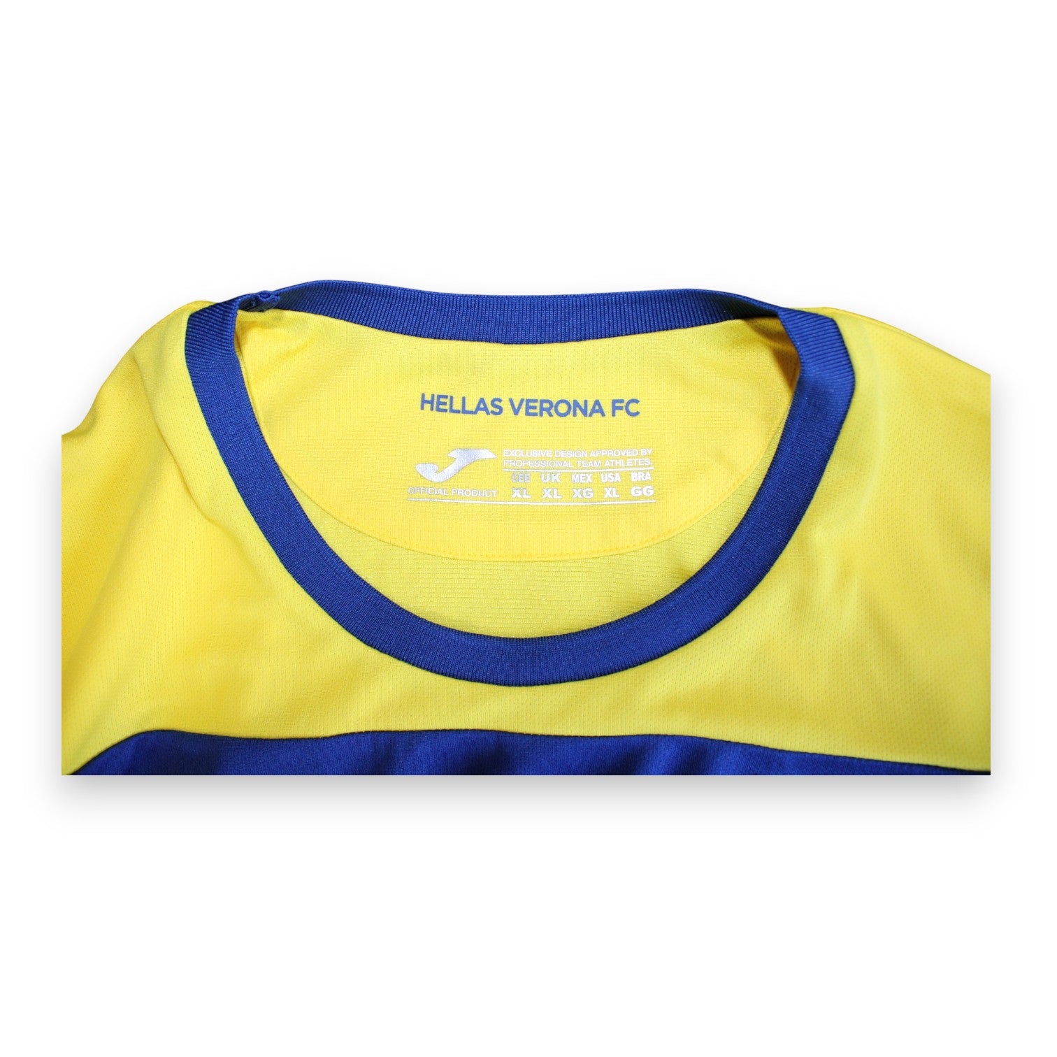 Etichetta collo maglia Hellas Verona Away 2023-24 – taglia XL – Joma Exclusive Design Approved by Professional Team Athletes